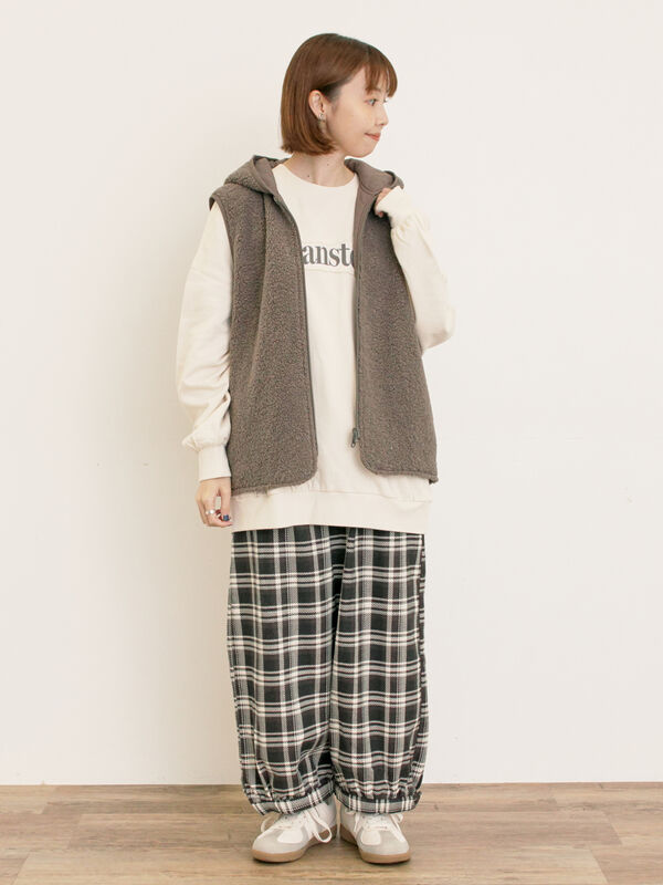 セール】 【M/Lサイズ】チェック柄アソートバルーンパンツ（ブラック