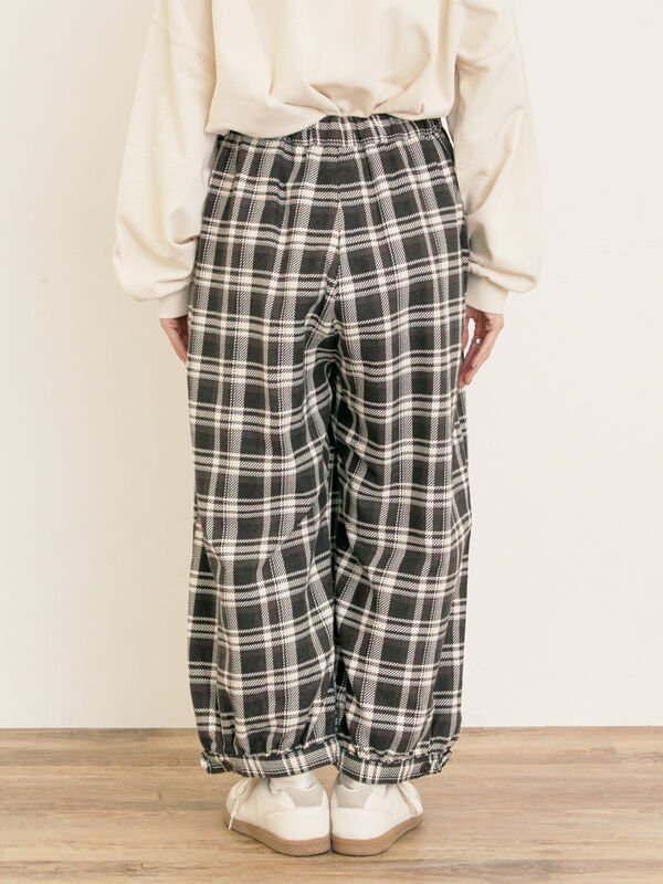セール】 【M/Lサイズ】チェック柄アソートバルーンパンツ（ブラック