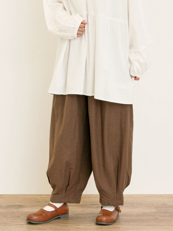 エスプラス ブラウン サイドストライプパンツ Zara ザラ ボクサーパンツ ストライプパンツ サイドライン