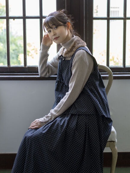 【ゆべし×Samansa Mos2】ティペット付リブニット（ブラック/レッド/ベージュ/キャメル）｜Samansa Mos2（サマンサ モスモス）通販