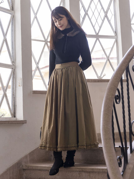 【ゆべし×Samansa Mos2】ティペット付リブニット（ブラック/レッド/ベージュ/キャメル）｜Samansa Mos2（サマンサ モスモス）通販