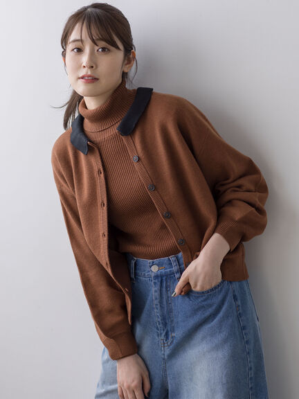 【ゆべし×Samansa Mos2】ティペット付リブニット（ブラック/レッド/ベージュ/キャメル）｜Samansa Mos2（サマンサ モスモス）通販