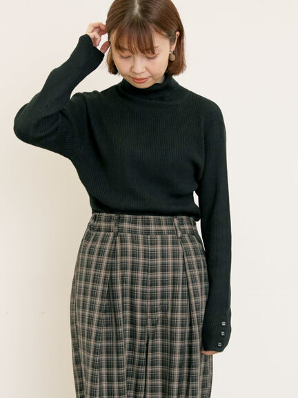 【ゆべし×Samansa Mos2】ティペット付リブニット（ブラック/レッド/ベージュ/キャメル）｜Samansa Mos2（サマンサ モスモス）通販