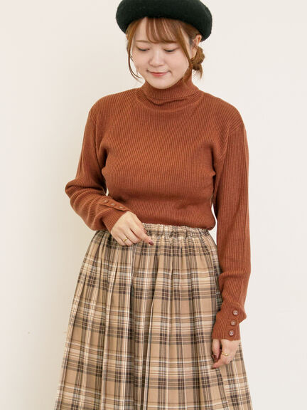 【ゆべし×Samansa Mos2】ティペット付リブニット（ブラック/レッド/ベージュ/キャメル）｜Samansa Mos2（サマンサ モスモス）通販