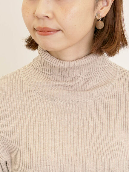 【ゆべし×Samansa Mos2】ティペット付リブニット（ブラック/レッド/ベージュ/キャメル）｜Samansa Mos2（サマンサ モスモス）通販