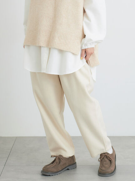 【帯電防止】ウール混テーパードパンツ《M/Lサイズ》（チャコールグレー/モカ/カーキ/キナリ）｜Samansa Mos2（サマンサ モスモス）通販