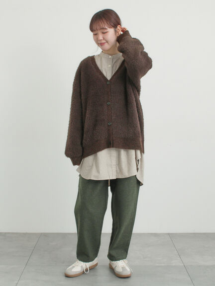 【帯電防止】ウール混テーパードパンツ《M/Lサイズ》（チャコールグレー/モカ/カーキ/キナリ）｜Samansa Mos2（サマンサ モスモス）通販