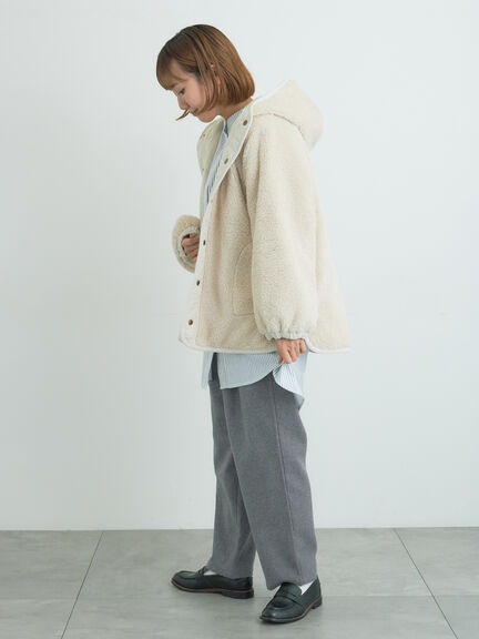 【帯電防止】ウール混テーパードパンツ《M/Lサイズ》（チャコールグレー/モカ/カーキ/キナリ）｜Samansa Mos2（サマンサ モスモス）通販