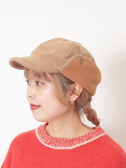【消臭効果】コーデュロイフライトキャップ（オフホワイト/キャメル）｜Samansa Mos2（サマンサ モスモス）通販