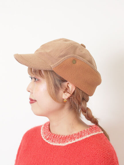 【消臭効果】コーデュロイフライトキャップ（オフホワイト/キャメル）｜Samansa Mos2（サマンサ モスモス）通販