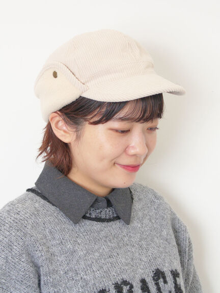 【消臭効果】コーデュロイフライトキャップ（オフホワイト/キャメル）｜Samansa Mos2（サマンサ モスモス）通販