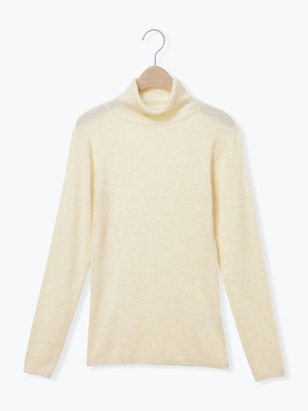 【マシンウォッシャブル】リブタートルネックニット（オフホワイト/グレー/チャコールグレー/キナリ）｜Samansa Mos2（サマンサ モスモス）通販