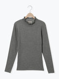 【マシンウォッシャブル】リブフリルタートルネックニット（チャコールグレー）｜Samansa Mos2（サマンサ モスモス）通販