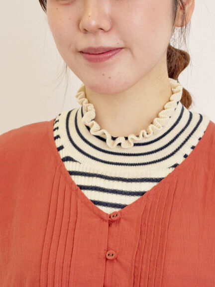 【マシンウォッシャブル】リブフリルタートルネックニット（オフホワイト/グレー/チャコールグレー/キナリ）｜Samansa Mos2（サマンサ モスモス）通販