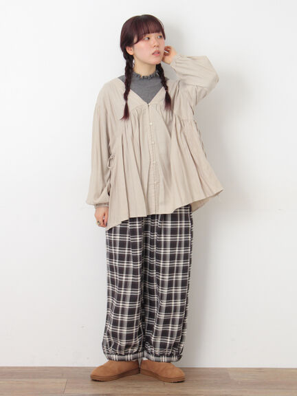 【マシンウォッシャブル】リブフリルタートルネックニット（オフホワイト/グレー/チャコールグレー/キナリ）｜Samansa Mos2（サマンサ モスモス）通販