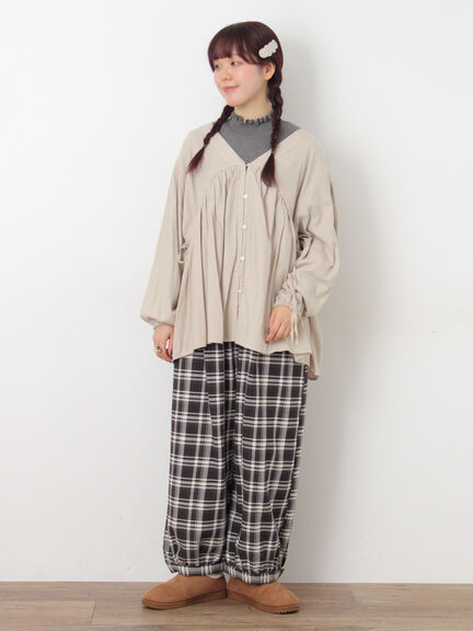 【マシンウォッシャブル】リブフリルタートルネックニット（オフホワイト/グレー/チャコールグレー/キナリ）｜Samansa Mos2（サマンサ モスモス）通販