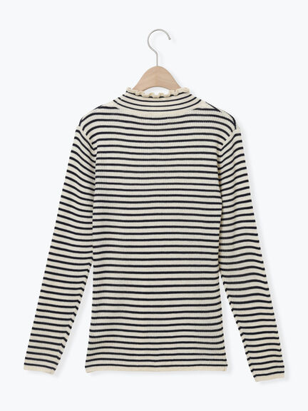 【マシンウォッシャブル】リブフリルタートルネックニット（オフホワイト/グレー/チャコールグレー/キナリ）｜Samansa Mos2（サマンサ モスモス）通販