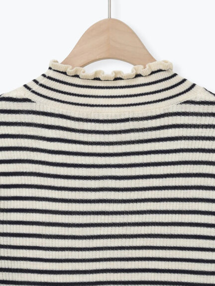 【マシンウォッシャブル】リブフリルタートルネックニット（オフホワイト/グレー/チャコールグレー/キナリ）｜Samansa Mos2（サマンサ モスモス）通販