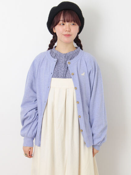 刺繍入りパフスリーブカーディガン（グレー/レッド/モカ/グリーン/ブルー/キナリ）｜Samansa Mos2（サマンサ モスモス）通販