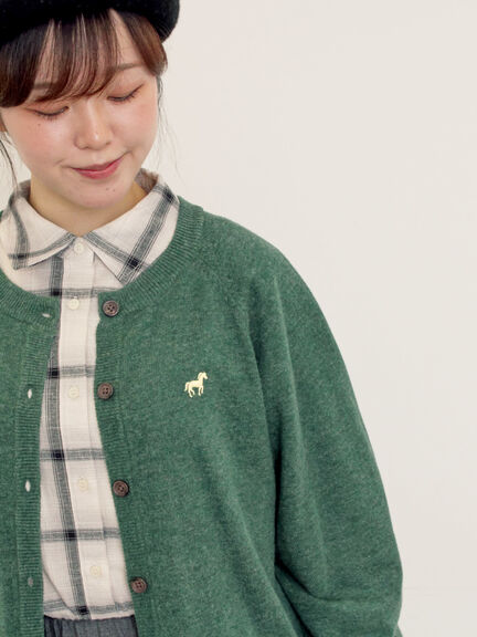 刺繍入りパフスリーブカーディガン（グレー/レッド/モカ/グリーン/ブルー/キナリ）｜Samansa Mos2（サマンサ モスモス）通販