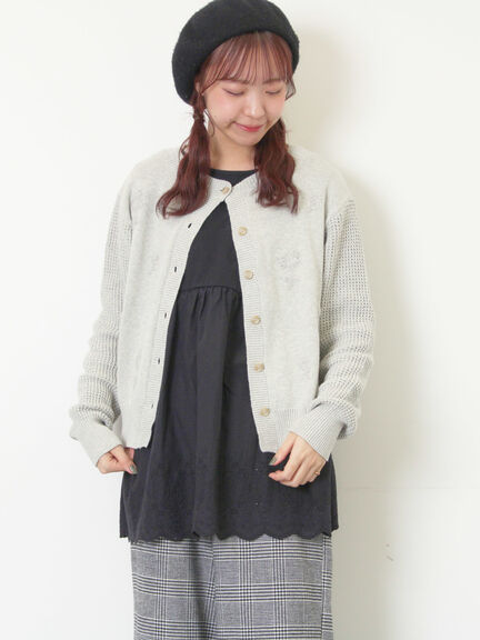 ◎刺繍カーディガン（グレー/チャコールグレー/レッド）｜Samansa Mos2（サマンサ モスモス）通販