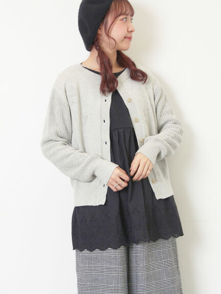 ◎刺繍カーディガン（グレー/チャコールグレー/レッド）｜Samansa Mos2（サマンサ モスモス）通販