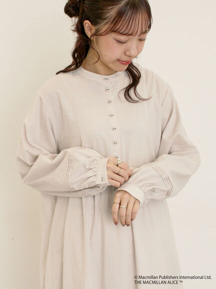 【Alice×Samansa Mos2】スタンドネック裾タックワンピ（ベージュ/サックスブルー）｜Samansa Mos2（サマンサ モスモス）通販