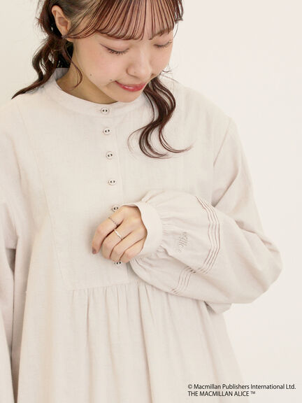 【Alice×Samansa Mos2】スタンドネック裾タックワンピ（ベージュ/サックスブルー）｜Samansa Mos2（サマンサ モスモス）通販