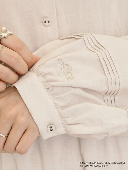 【Alice×Samansa Mos2】スタンドネック裾タックワンピ（ベージュ/サックスブルー）｜Samansa Mos2（サマンサ モスモス）通販