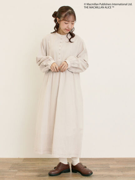 【Alice×Samansa Mos2】スタンドネック裾タックワンピ（ベージュ/サックスブルー）｜Samansa Mos2（サマンサ モスモス）通販