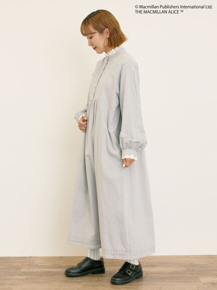 【Alice×Samansa Mos2】スタンドネック裾タックワンピ（ベージュ/サックスブルー）｜Samansa Mos2（サマンサ モスモス）通販