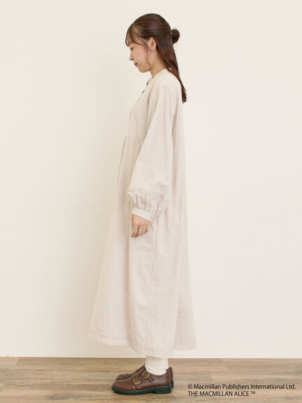 【Alice×Samansa Mos2】スタンドネック裾タックワンピ（ベージュ/サックスブルー）｜Samansa Mos2（サマンサ モスモス）通販