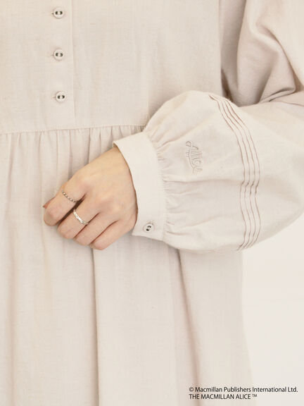 【Alice×Samansa Mos2】スタンドネック裾タックワンピ（ベージュ/サックスブルー）｜Samansa Mos2（サマンサ モスモス）通販