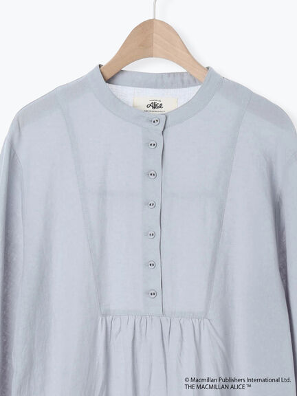 【Alice×Samansa Mos2】スタンドネック裾タックワンピ（ベージュ/サックスブルー）｜Samansa Mos2（サマンサ モスモス）通販