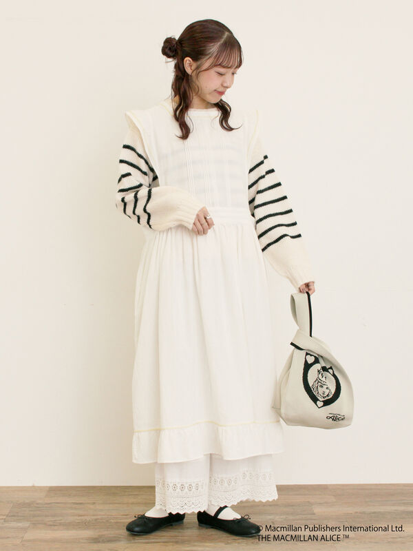 【Alice×Samansa Mos2】配色エプロンワンピース（オフホワイト）｜Samansa Mos2（サマンサ モスモス）通販