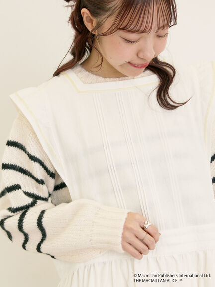 【Alice×Samansa Mos2】配色エプロンワンピース（オフホワイト/ブラック/ベージュ）｜Samansa Mos2（サマンサ モスモス）通販