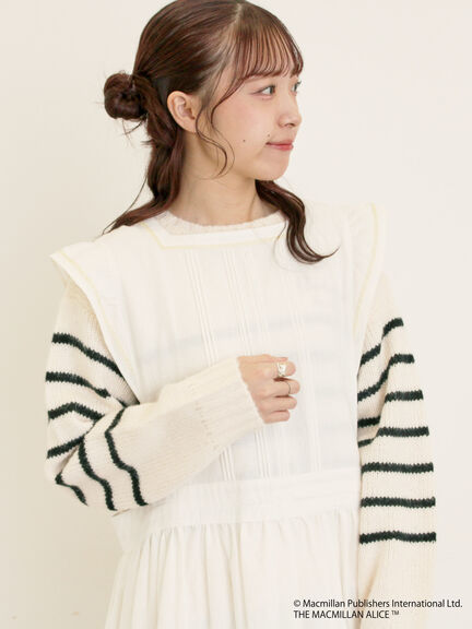 【Alice×Samansa Mos2】配色エプロンワンピース（オフホワイト/ブラック/ベージュ）｜Samansa Mos2（サマンサ モスモス）通販