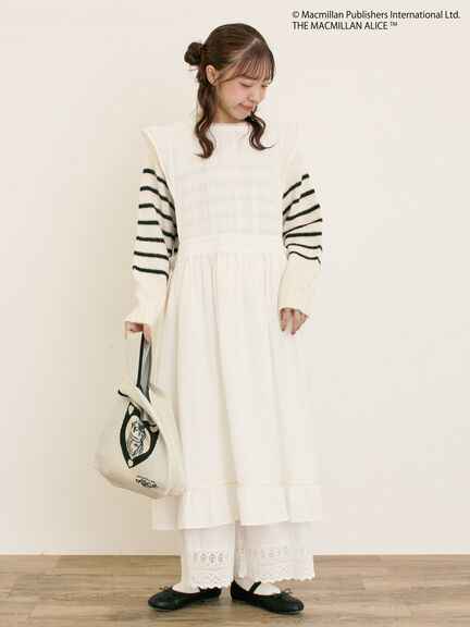 【Alice×Samansa Mos2】配色エプロンワンピース（オフホワイト/ブラック/ベージュ）｜Samansa Mos2（サマンサ モスモス）通販