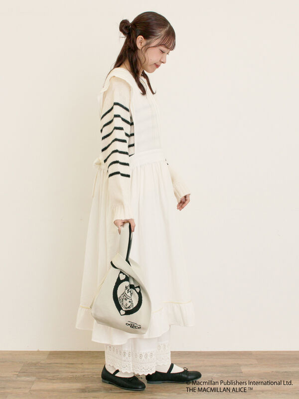 セール】 【Alice×Samansa Mos2】配色エプロンワンピース（オフ