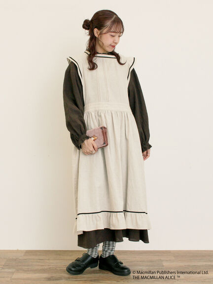 【Alice×Samansa Mos2】配色エプロンワンピース（オフホワイト/ブラック/ベージュ）｜Samansa Mos2（サマンサ モスモス）通販