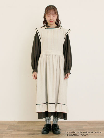 【Alice×Samansa Mos2】配色エプロンワンピース（オフホワイト/ブラック/ベージュ）｜Samansa Mos2（サマンサ モスモス）通販