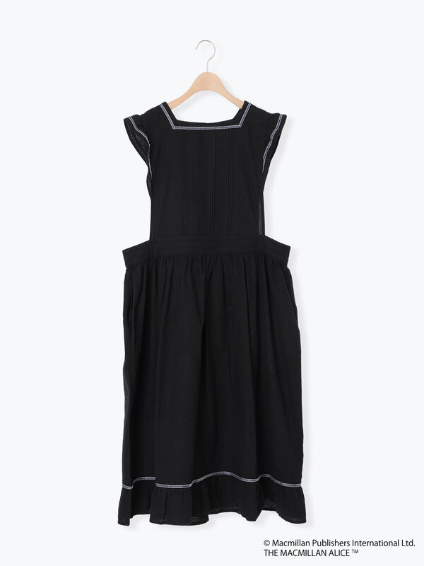 Alice×Samansa Mos2】配色エプロンワンピース（オフホワイト/ブラック