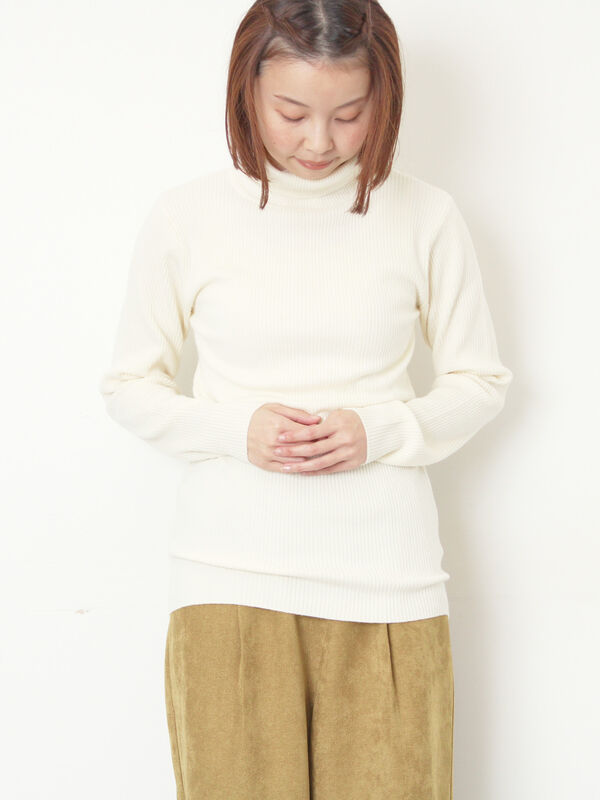 セール】 【マシンウォッシャブル】もちもちリブタートルネックニット