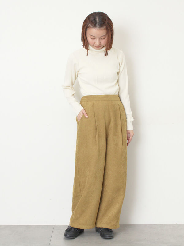 セール】 【マシンウォッシャブル】もちもちリブタートルネックニット