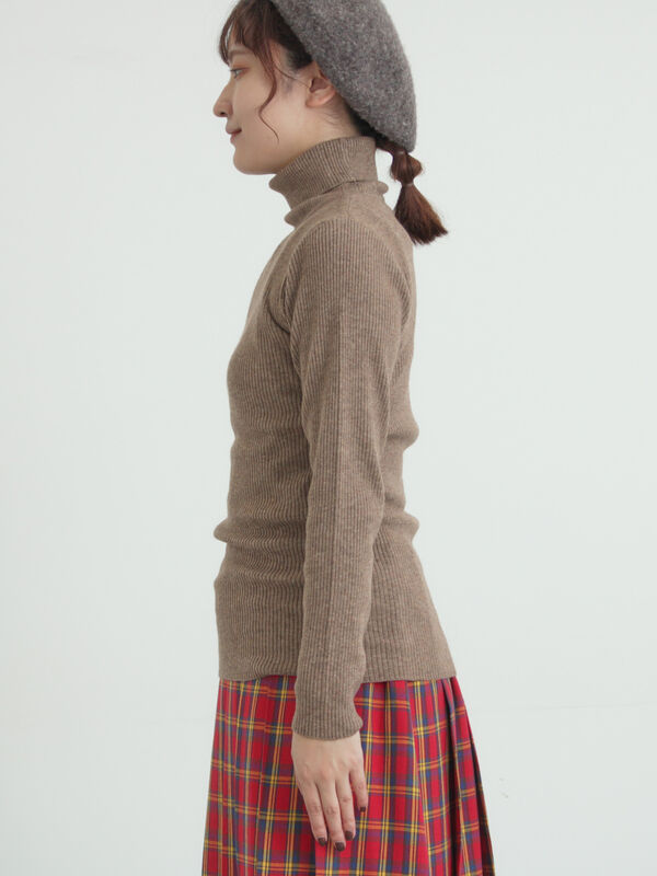 セール】 【マシンウォッシャブル】もちもちリブタートルネックニット