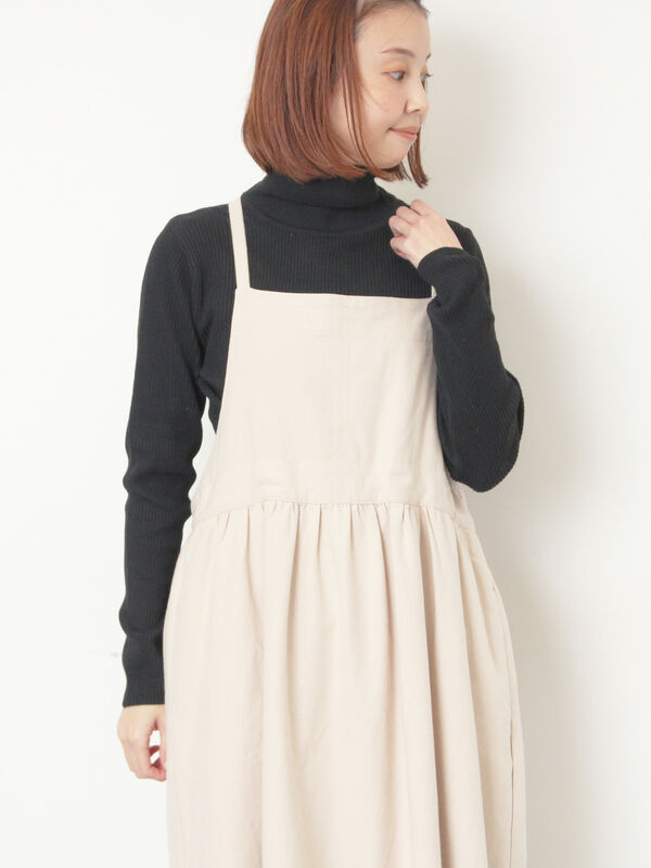 マシンウォッシャブル】もちもちリブタートルネックニット（オフ