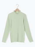【マシンウォッシャブル】もちもちリブフリルタートルネックニット（グリーン）｜Samansa Mos2（サマンサ モスモス）通販