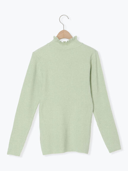 【マシンウォッシャブル】もちもちリブフリルタートルネックニット（オフホワイト/ブラック/モカ/グリーン）｜Samansa Mos2（サマンサ モスモス）通販