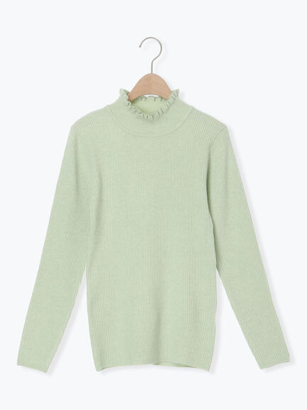 【マシンウォッシャブル】もちもちリブフリルタートルネックニット（オフホワイト/ブラック/モカ/グリーン）｜Samansa Mos2（サマンサ モスモス）通販