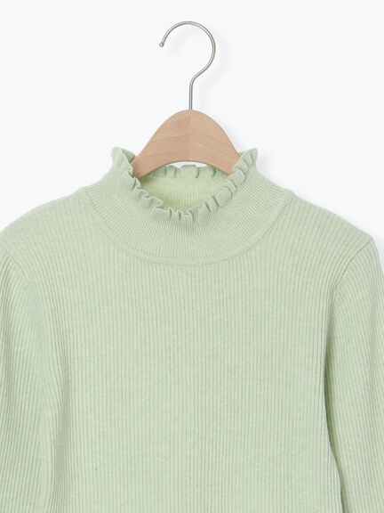 【マシンウォッシャブル】もちもちリブフリルタートルネックニット（オフホワイト/ブラック/モカ/グリーン）｜Samansa Mos2（サマンサ モスモス）通販